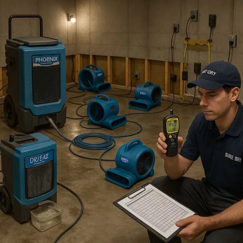 Structural Drying and Dehumidification process in Prentiss, MS